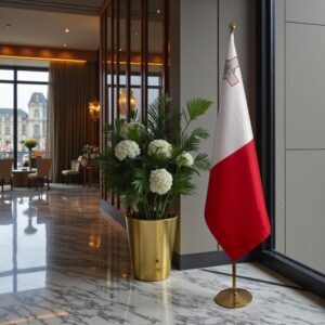 drapeau Malte avec support