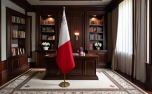 drapeau Malte avec support