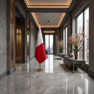 drapeau Malte avec support