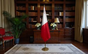 drapeau Malte avec mat