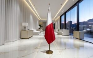 drapeau Malte avec mat