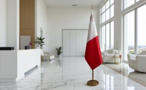 drapeau Malte avec pied