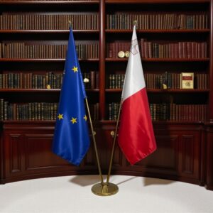 drapeau Malte avec pied