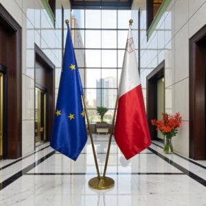 drapeau Malte avec pied