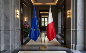 drapeau Malte avec pied