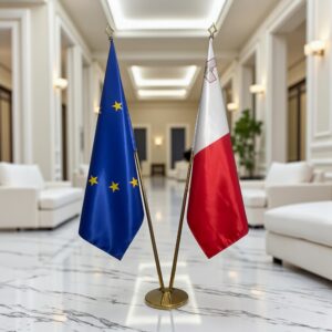 drapeau Malte avec pied