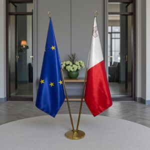 drapeau Malte avec pied