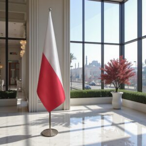 drapeau Pologne avec pied