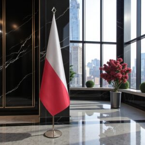 drapeau Pologne avec pied