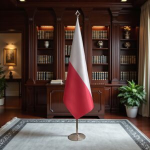 drapeau Pologne avec pied