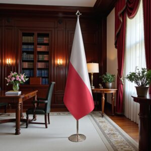 drapeau Pologne avec pied