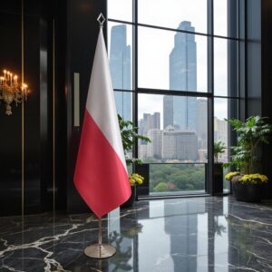 drapeau Pologne avec pied