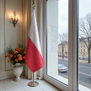 drapeau Pologne sur pied