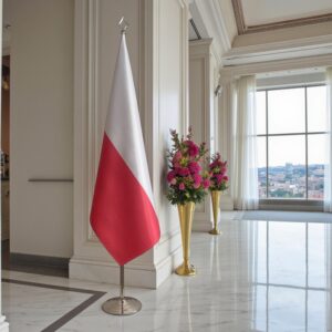 drapeau Pologne sur pied
