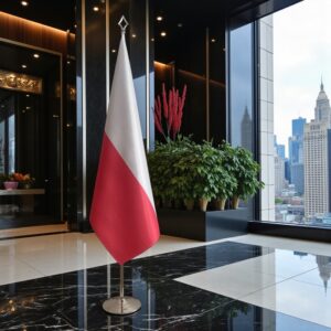 drapeau Pologne avec pied