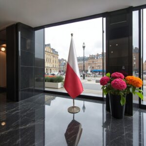 drapeau Pologne sur pied