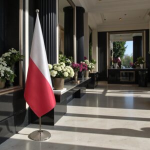 drapeau Pologne sur pied