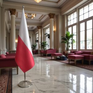 drapeau Pologne sur pied