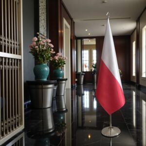 drapeau Pologne sur pied