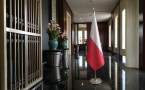 drapeau Pologne sur pied