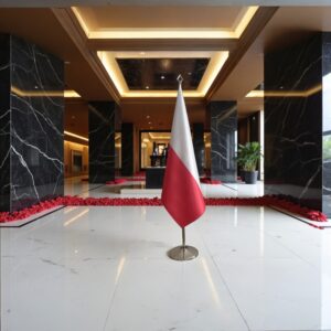 drapeau Pologne sur pied