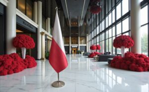 drapeau Pologne sur pied