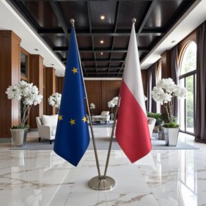 drapeau Pologne et UE
