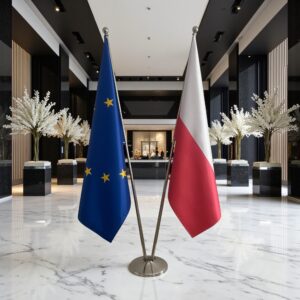 drapeau Pologne et UE