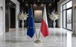 drapeau Pologne et UE