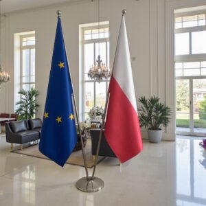 drapeau Pologne et UE
