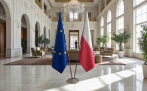 drapeau Pologne et UE