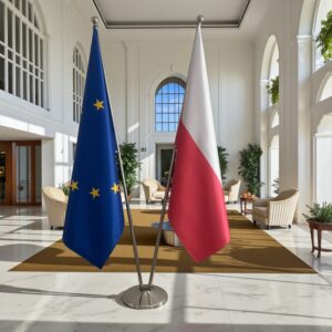 drapeau Pologne et UE