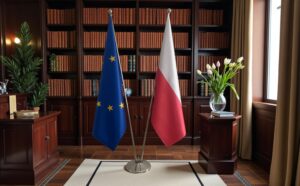 drapeau Pologne et UE