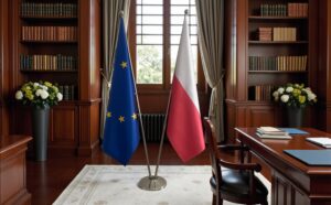 drapeau Pologne et UE