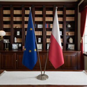 drapeau Pologne et UE