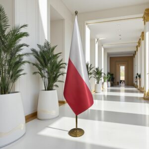 drapeau Pologne avec socle