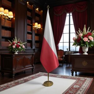 drapeau Pologne avec socle
