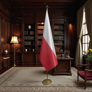drapeau Pologne avec socle