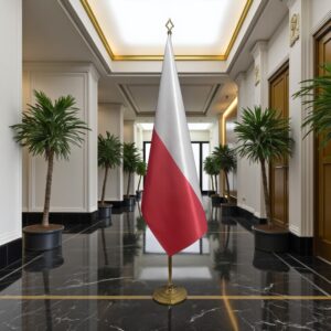 drapeau Pologne avec socle