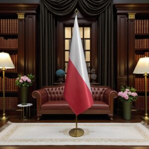 drapeau Pologne avec socle