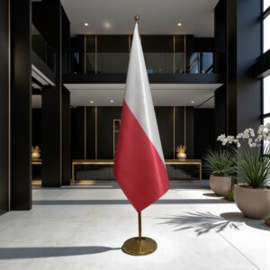 drapeau Pologne avec socle