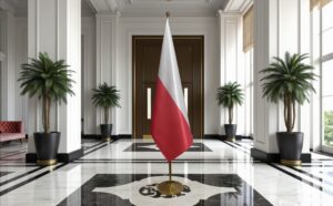 drapeau Pologne avec socle