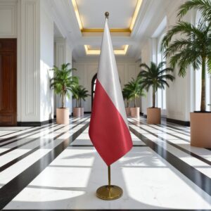 drapeau Pologne avec socle
