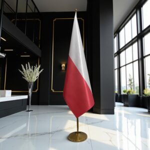 drapeau Pologne avec socle