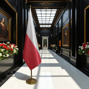 drapeau Pologne avec socle