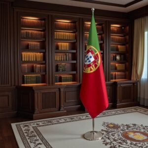 Pavillon Portugal avec socle en inox stable