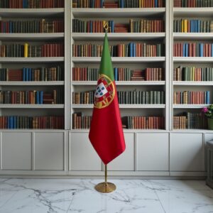 Pavillon Portugal avec socle en bois institutionnel