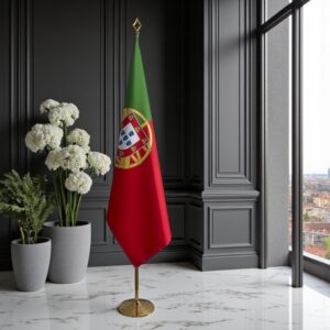 Bannière Portugal avec socle en marbre diplomatique