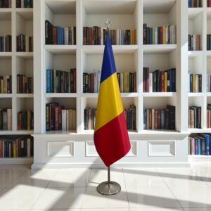 Bannière Roumanie pour socle en inox institutionnel