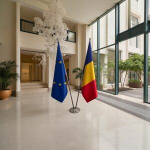 Pavillon Roumanie pour socle en inox de prestige